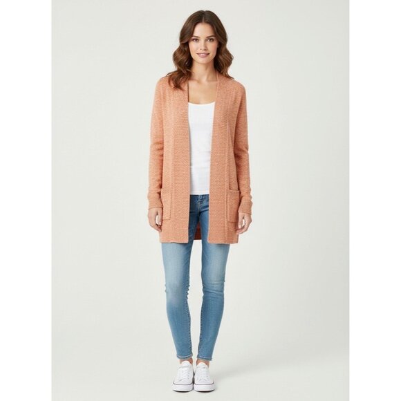 Urban Outfitters Burnt Orange Open Front Ribbed Knit Cardigan Sweater • Cozycore - Picture 14 of 15